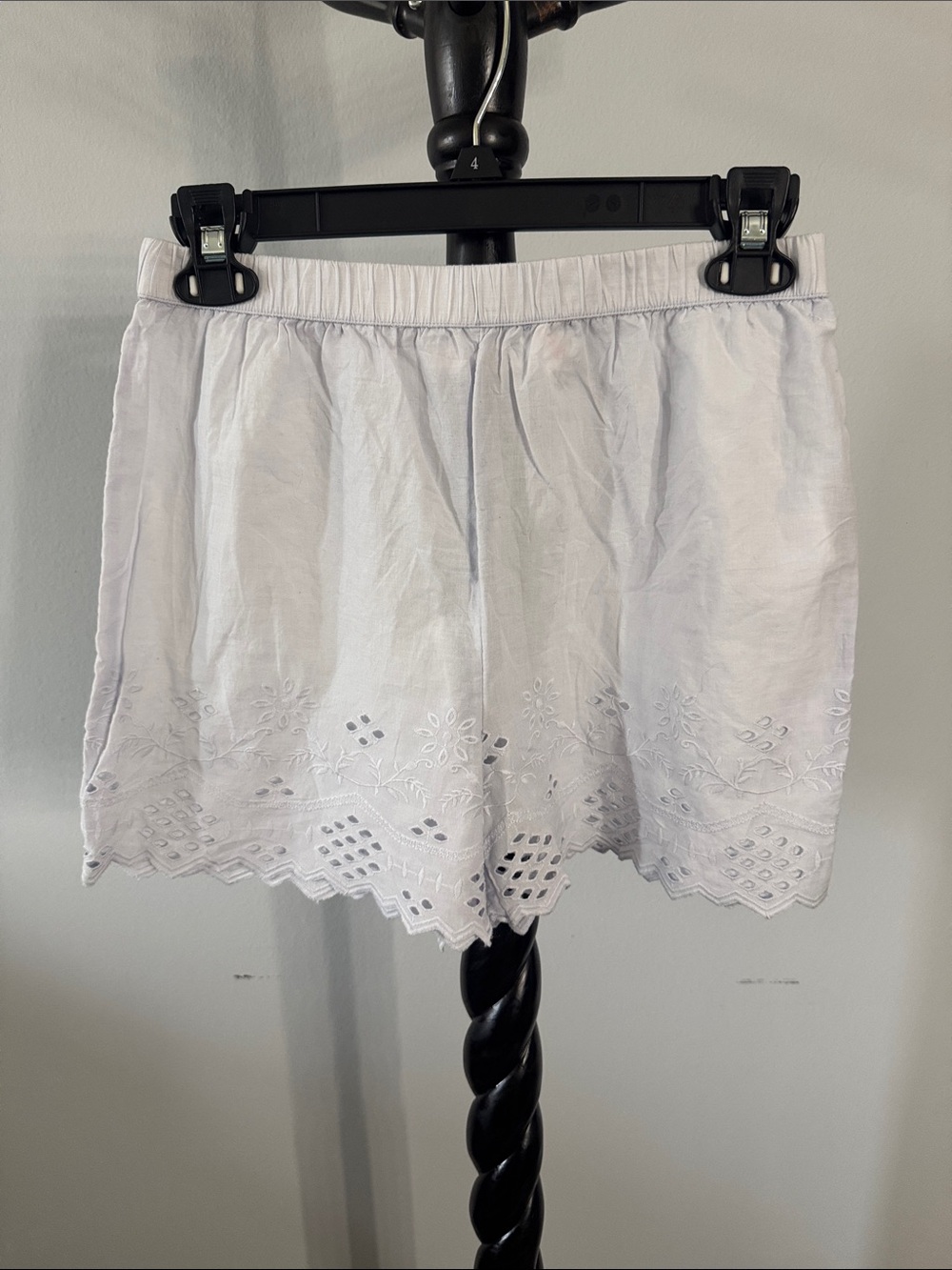 White Eyelet Embroidered Mini Skirt